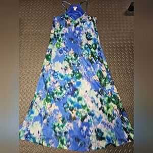 Blue and Green Floral Maxi Dress